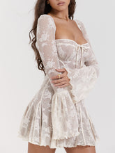 Vintage Creme Spitzen Korsettkleid